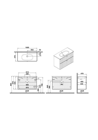 VitrA Root Groove Çekmeceli Lavabo Dolabı 100 Cm Mat Retro Yeşil 69463 Diğer VitrA Root Groove Çekmeceli Lavabo Dolabı 100 Cm Mat Retro Yeşil 69463 Diğer