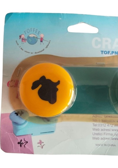 Çift Taraflı Şekilli Delgeç, Şekilli Punç 2,5cm Kaplumbağa-tavşan Çok Renkli