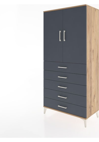 Hyperion Dolap 2 Raflı 5 Çekmeceli 2 Kapaklı 88x44x182 Çam-an... Çam