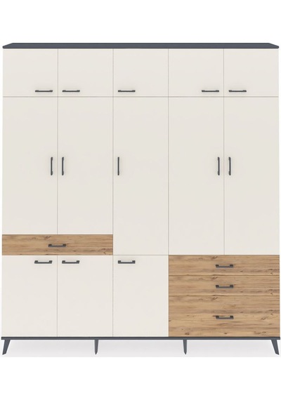 Arges Dolap 8 Raflı 4 Çekmeceli 3 Askılı 220x30x243 Antrasit-aytaşı/çam Aytası/atlas Çam Arges Dolap 8 Raflı 4 Çekmeceli 3 Askılı 220x30x243 Antrasit-aytaşı/çam Aytası/atlas Çam