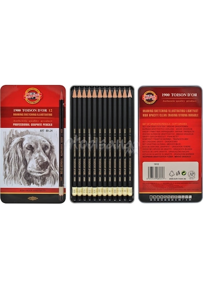 Koh-I-Noor 1900 Toison Dor 12Li Dereceli Kalem 8B-2H 1912