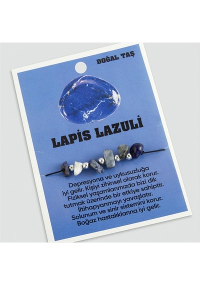Lapis - 393 - Doğaltaşlı İp - Nazblsmm - Bileklik Lacivert