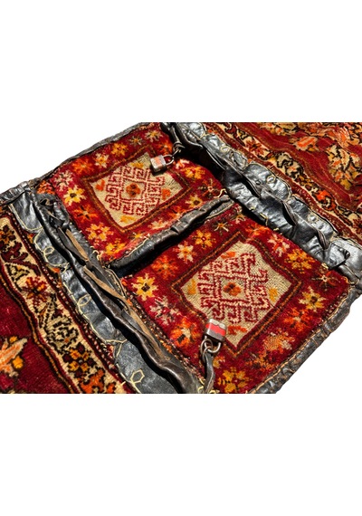 El Dokuma Antika Derili Sivas Heybesi Halı 47x114 Koleksiyonluk Kök Boya %100 Yün