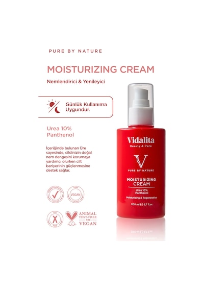 Vidalita Beauty & Care %10 Ürea + Panthenol Moustirizing Nemlendirici Vücut Krem Yoğun Nem Ve Bariyer Onarımı 200 Ml