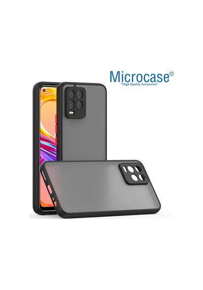 Microcase Realme 8 Pro London Serisi Sert Kılıf - Buzlu Siyah
