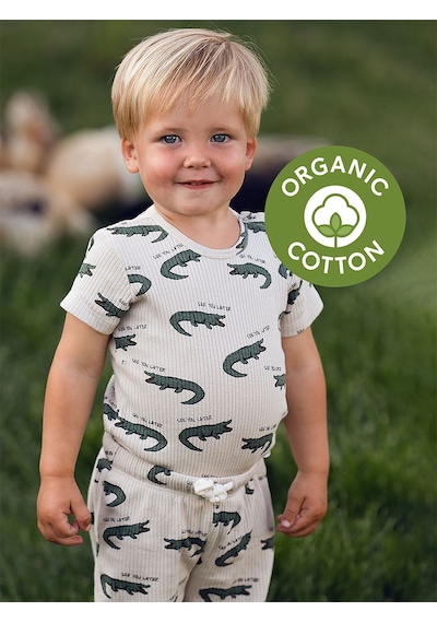 Antebies Timsah Kısa Kollu Body Pantolon Set renkli