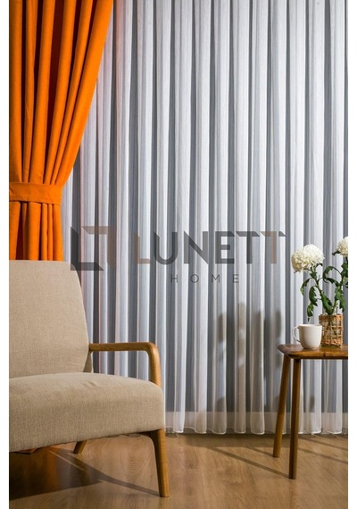 Cml03 Ip Sık Pileli 1x3 Tül Perde Salon Balkon Mutfak Tülü, 600 X 250 Çok Renkli