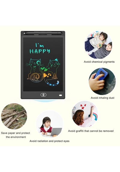 12 İnç Renkli Lcd Ekran Elektronik Çizim Tahtasında Çocuklar İçin Yazma Tableti 12 Inch Green Yeşil