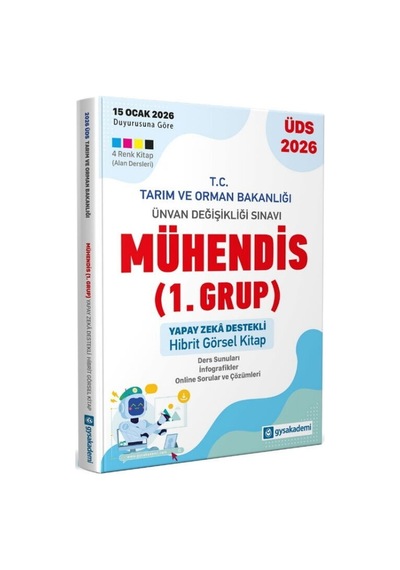 2026 Gys Üds Tarım Ve Orman Bakanlığı Mühendis 1. Grup Görsel Hibrit Kitap Görevde Yükselme Ünvan Değişikliği Gys Akademi Yayınları