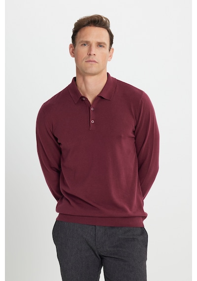 AC&Co / Altınyıldız Classics Erkek Bordo Standart Fit Normal Kesim Polo Yaka Pamuklu Triko Kazak Bordo AC&Co / Altınyıldız Classics Erkek Bordo Standart Fit Normal Kesim Polo Yaka Pamuklu Triko Kazak Bordo