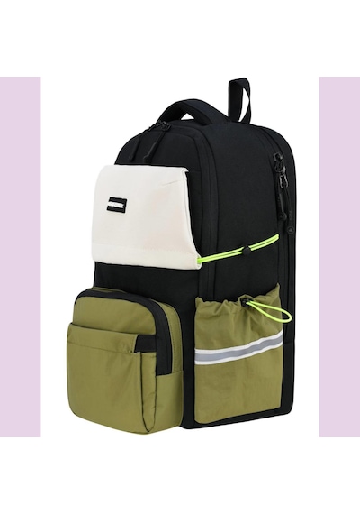Ortopedik Ultra Lüx Büyük Boy 45 30 20 Cm Su Geçirmez Laptop Bölmeli Sırt Çantası Yeşil