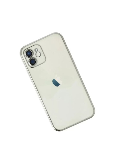 Apple iPhone Uyumlu 12 Kılıf Lensli Silikon - Gümüş Çok Renkli