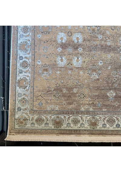 Hoom Rugs Silver 4134 Krem Mürdüm Saçaklı Salon Halısı Silver