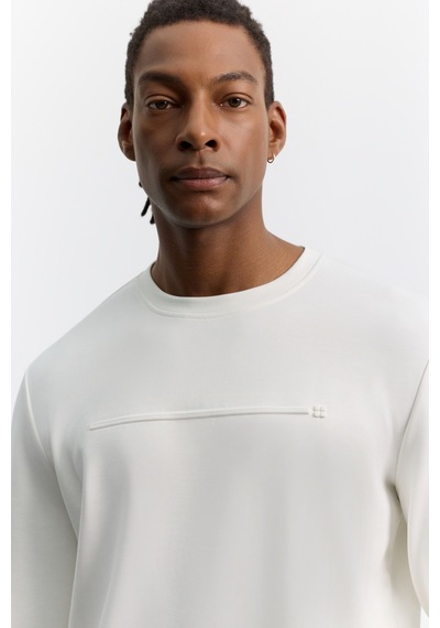 Avva Erkek Ekru Bisiklet Yaka Modal Karışımlı Soft Touch Regular Fit Sweatshirt A62y1200