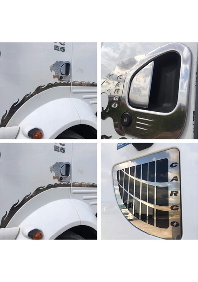 Ford Cargo 1-kapı Kolu 2-kapı Alev Çıta 3- Kelebek Cam Kromları