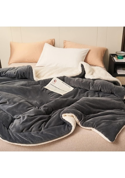 Sherpa Polar Battaniye Çift Taraflı Çift Kişilik 220x240 Cm Antrasit Çok Renkli