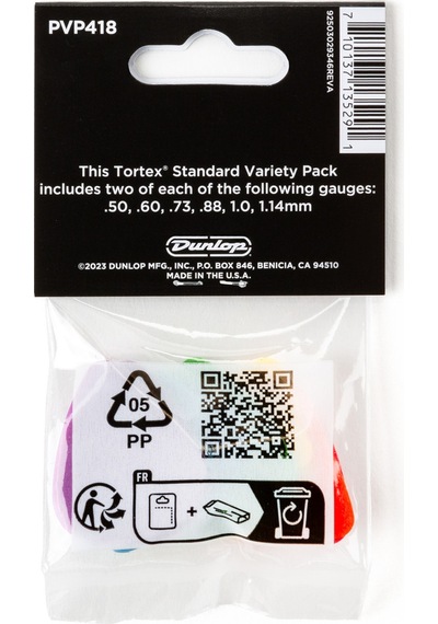 Jim Dunlop Tortex Standard Pick Variety Pack - 12 Pack 12li Pena
