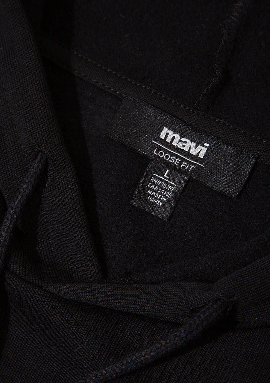 Mavi - Mavi Baskılı Kapüşonlu Siyah Sweatshirt 0s10397-900 Siyah