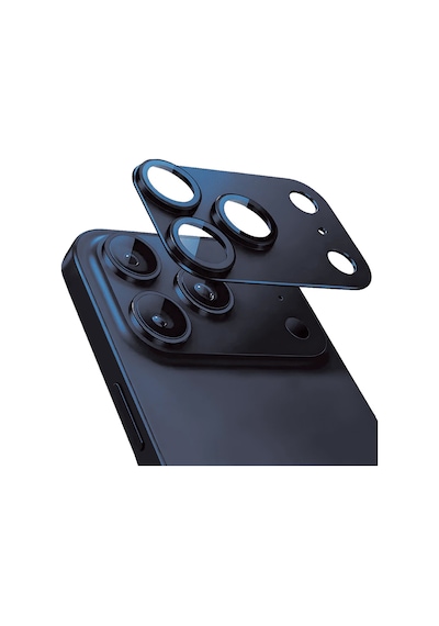 Apple Uyumlu   iPhone 17 Pro Max Mohseven Alüminyum Kaplamalı Safir Anti Reflective Kamera Lens Koruyucu Lacivert