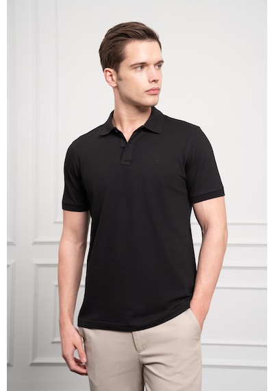 Erkek Siyah Basic Polo Yaka Dynamic Fit T-shirt 25yc018003001 Siyah Siyah