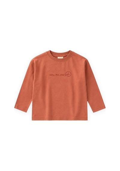 Cigit Sloganlı Uzun Kollu T-shirt 2-10 Yaş Oranj