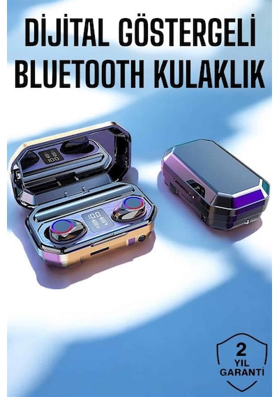 Dijital Göstergeli Bluetooth Bağlantılı Kulaklık Dokunmatik Kontrol