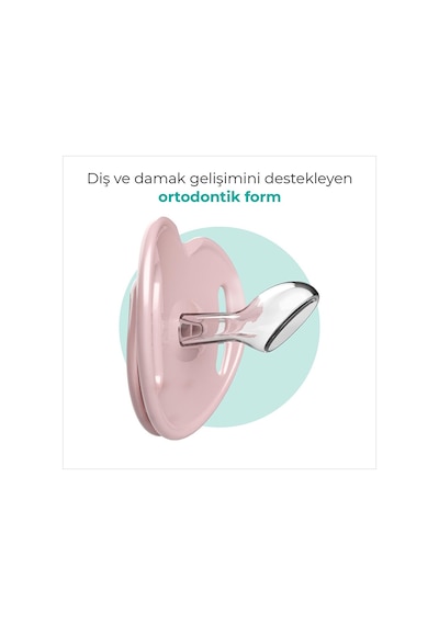 Ortodontik Silikon Emzik 2'li Powder Pınk&blush 12+ Ay Sterilizayon/saklama Kutulu 3 Adet