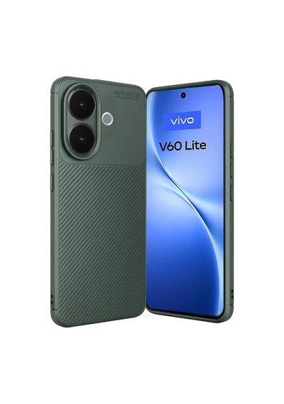 Vivo V60 Lite Auto Focus Karbon Kapak - Koyu Yeşil -