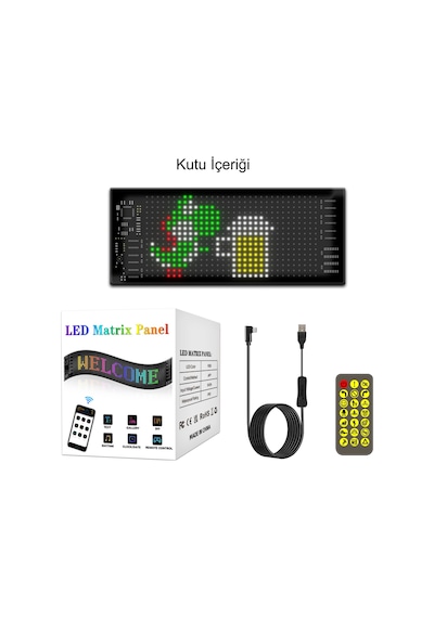Hymark Programlanabilir 17x7cm Matrix Kayan Yazı Emoji Led Ekran
