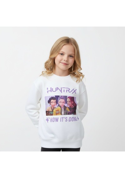 Kpop Kız Çocuk Sweatshirt St09620 KREM