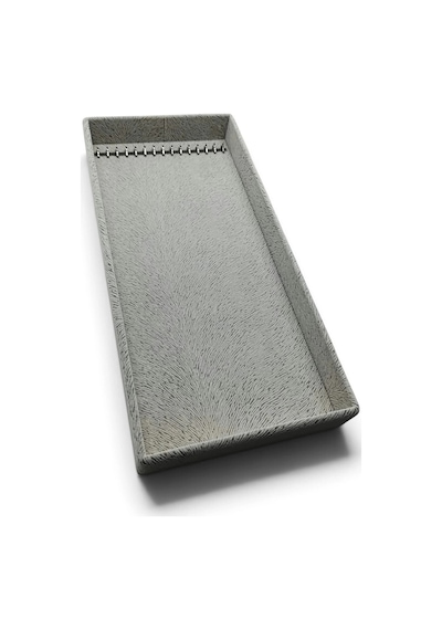 Yeni Model Kadife Kumaş Krem Renk 38,5 Cm / 18,5 Cm Kancalı Takı Organizeri