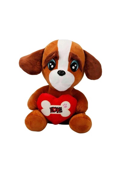 Mey İthalat Kalpli Köpek Peluş Oyuncak 30 Cm