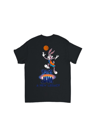 Paybuy Çocuk Basketbol Temalı Baskılı Tişört Rahat Kesim Kısa Kol Yuvarl Siyah