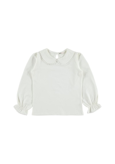 Civil Girls Dantel Şeritli 6-9 Yaş Sweatshirt - Ekru