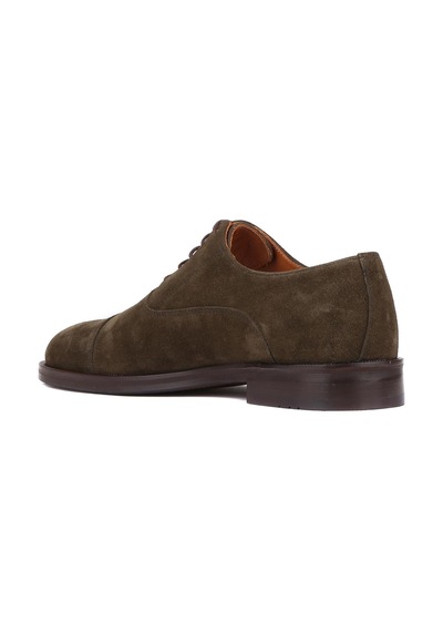 Shoetyle - Haki Süet Deri Bağcıklı Erkek Klasik Ayakkabı 250-2030-782-haki