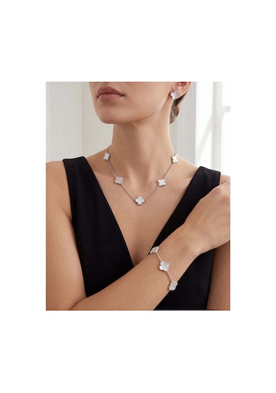 Yonca 3'lü Set - Kolye, Bileklik & Küpe Altın 92271236