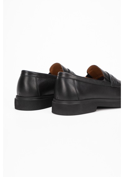 Fame Step Hakiki Deri Erkek Loafer Mokasen Klasik Ayakkabı Comfort Prato Siyah