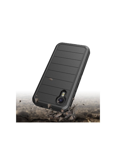Zore Galaxy Uyumlu Xcover7 Pro Kılıf Double Clip Kapak - Siyah Siyah