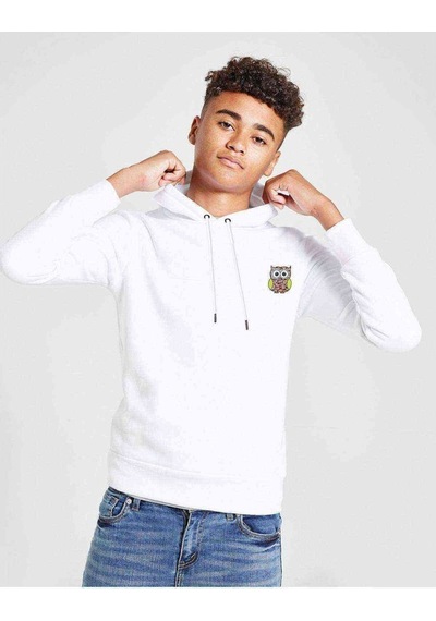 Tshirthane Gömlekli Sevimli Baykuş Göğüs Baskılı Unisex Çocuk Sweatshirt (528593883) Beyaz