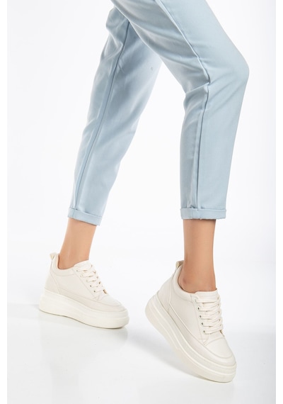 Nesvina Kadın Gizli Topuk Bej Sneaker Bej