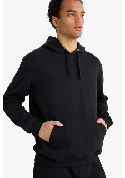 Defacto Regular Fit 2li Eşofman Takımı Kapüşonlu Sweatshirt Eşofman Altı F9624ax25aubk81 Siyah-bk81