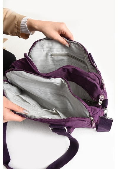 Ultra Hafif Su Geçirmez Çok Cepli Omuz Çantası Mor Model: 571-5c - Mor