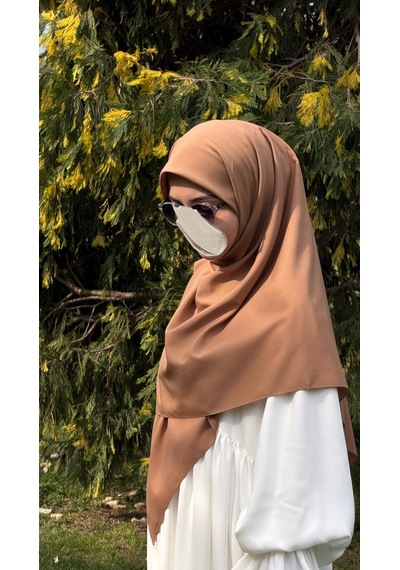 Qalortex Scarf Pamuklu Organik Modal Eşarp-karamel