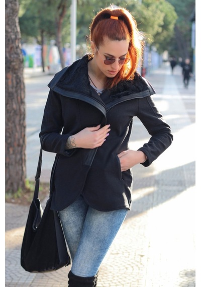 Barbora Kaşmir Yaka Bayan Kaban 821siyah16 001