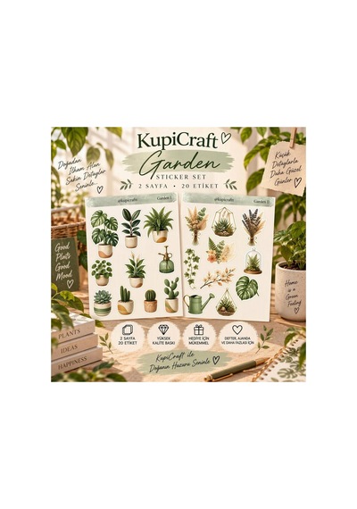 2 Sayfa Garden Temalı Sticker, Ajanda Scrapbook Journal Bahçe Temalı Etiket-çiçek - 930870948 Diğer