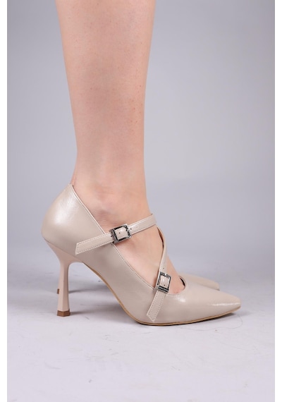 Birikon Cheraw V Bantlı Stiletto Ten-8348 Ten