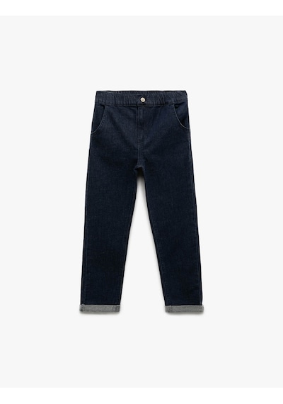 Koton Pamuklu Relax Fit İndigo Erkek Çocuk Jean Pantolon 6wmb40001td Indigo
