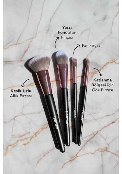 Flormar 4'lü Yüz & Göz Makyaj Fırçası Seti 012