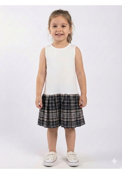 Xo Kids Kız Çocuk Elbise 3-7 Yaş, Kod 4117 Bej