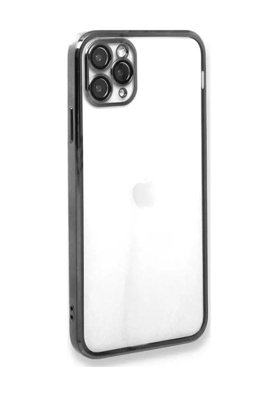 Apple iPhone Uyumlu 11 Pro Max Kılıf Lensli Silikon - Gümüş Çok Renkli